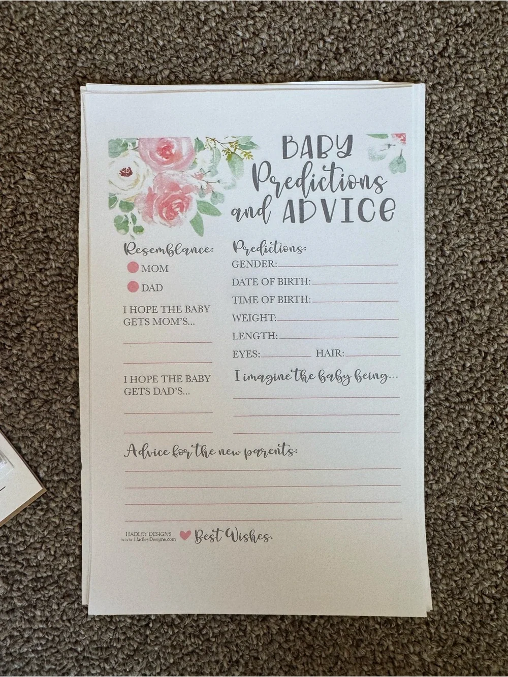 Pink Baby Shower Game Pack by Hadley Designs